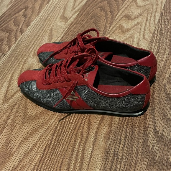 Red and Brown Coach sneakers - Picture 3 of 5